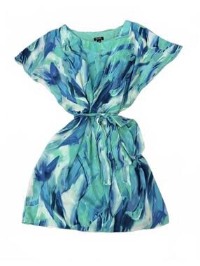 SLNY SL Fashions New York Dress Size 14W Spring Summer Party Work Teal Blue